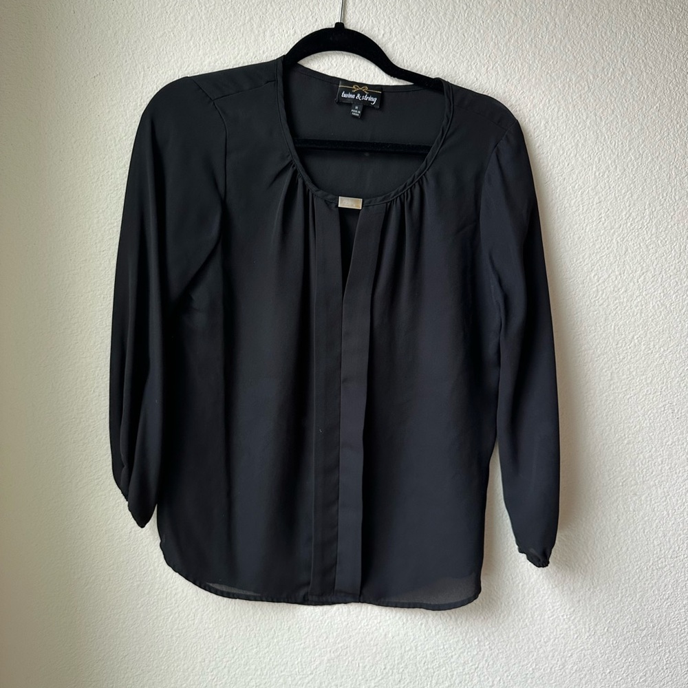 Twine & String Black Blouse - Size M